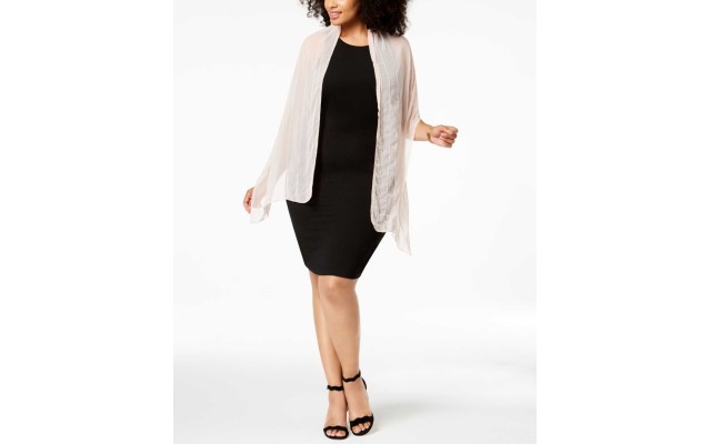  Women's Beaded Lines Evening Wraps, Pink