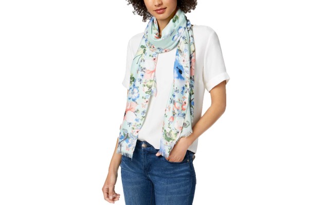  Women's Butterfly Garden Wrap & Scarves, Mint Kiss
