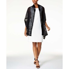 INC International Concepts Women’s Chain Link Burnout Wrap (Black, One Size)