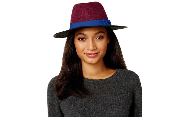  Women’s Colorblock Flat Brimmed Panama Hats