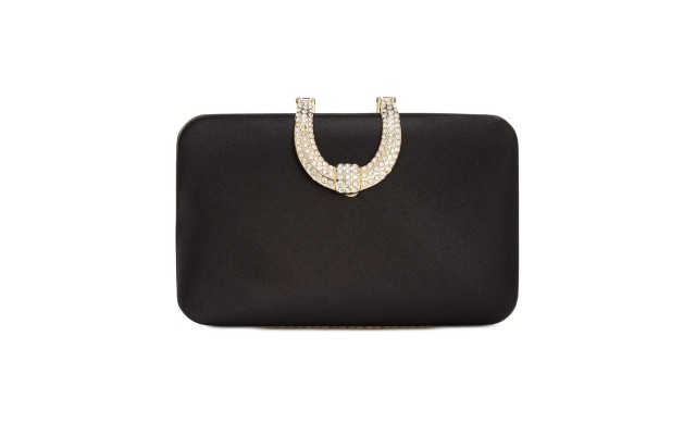  Women's Danyele Satin Clutches Handbags, Black/Gold