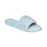 INC International Concepts Women’s Embellished Faux-Fur Slide Slippers