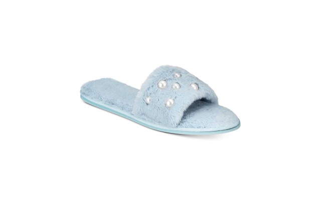  Women’s Embellished Faux-Fur Slide Slippers