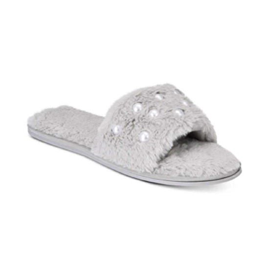  Women’s Embellished Faux-Fur Slide Slippers