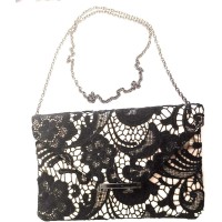 INC International Concepts Women’s Embellishments Adorn Party Bag (Charcoal)