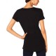  Womens Embroidered Short Sleeves Blouses (Black, S)
