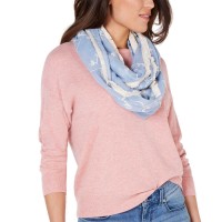 INC International Concepts Women's Embroidered Spring Loop Scarves, Pastel Blue