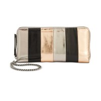 INC International Concepts Women's Farahh Zip-Around Wristlet Wallets, Pewter Stripe