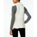  Women's Faux Sherpa Reversible Vests, Ivory, Medium / Large