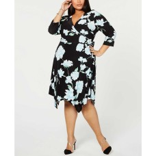 INC International Concepts Women's Floral Hanky-Hem Wrap Dress