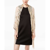 INC International Concepts Women’s Floral Sequined Fringe Evening Wrap