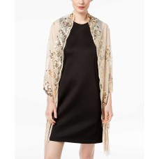 INC International Concepts Women’s Floral Sequined Fringe Evening Wrap
