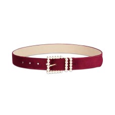 INC International Concepts Women's Imitation-Pearl Velvet Belt