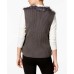  Women’s Knit & Faux Fur Vest (Grey, S/M)