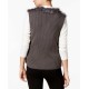 Women’s Knit & Faux Fur Vest (Grey, S/M)