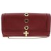  Womens Korra Faux Leather Grommet Clutch Handbag Red Small