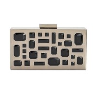 INC International Concepts Women's Marisoll Embellished Mini Box Clutchs, Pewter Black, Small