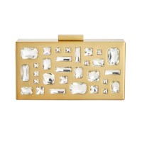 INC International Concepts Women's Marisoll Embellished Mini Box Clutchs, Gold, Small