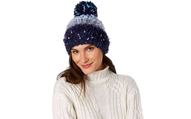  Women's Mixed Yarns Beanies, Navy