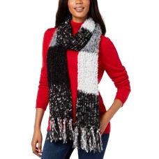 INC International Concepts Women's Mixed Yarns Colorblocked Fringe Scarves