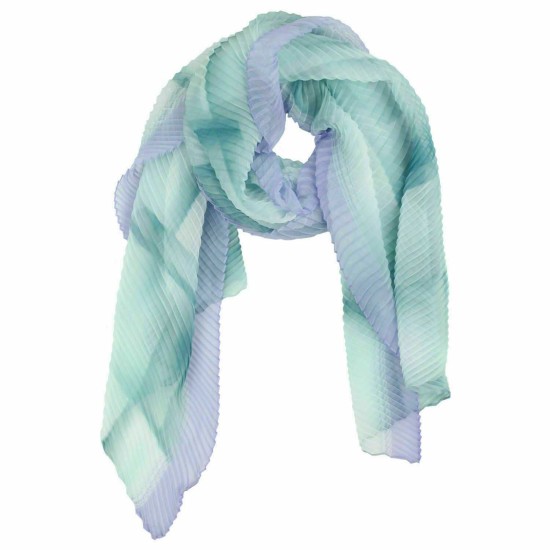  Women's Ombre Geo Pleated Wraps, Teal