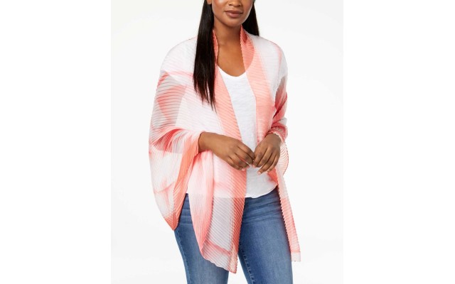  Women's Ombre Geo Pleated Wraps, Pink
