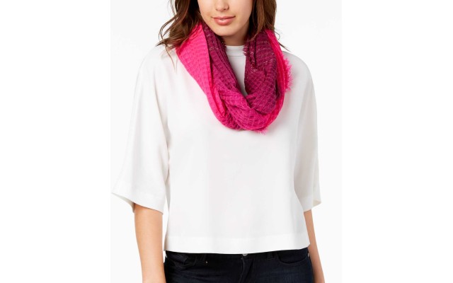  Women's Ombre Waffle Loop Scarves, Merlot