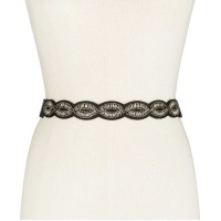 INC International Concepts Women's Oval Beaded Scallop Stretch Belt