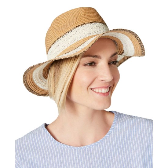  Women’s Packable Raffia Panama Hats, Beige