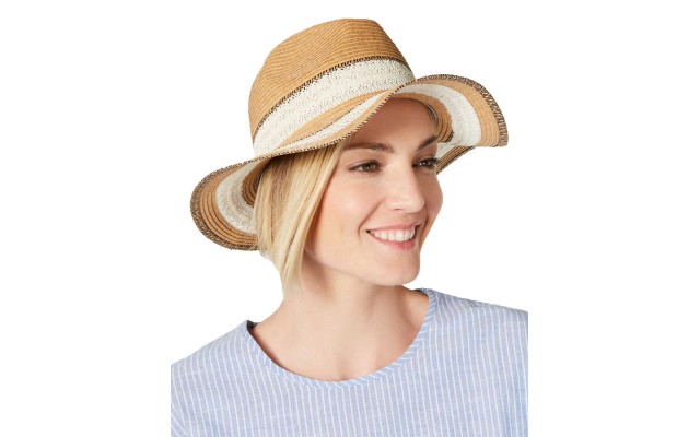  Women’s Packable Raffia Panama Hats, Beige