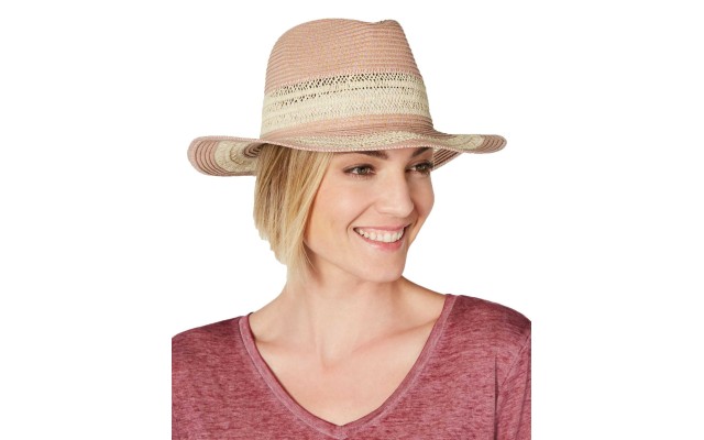  Women’s Packable Raffia Panama Hats, Natural