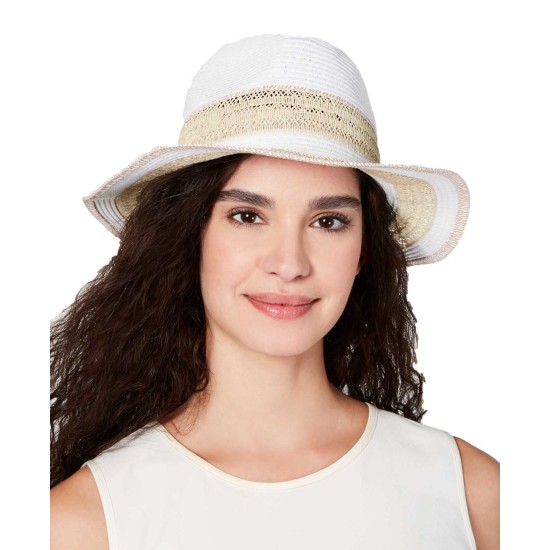  Women’s Packable Raffia Panama Hats, White