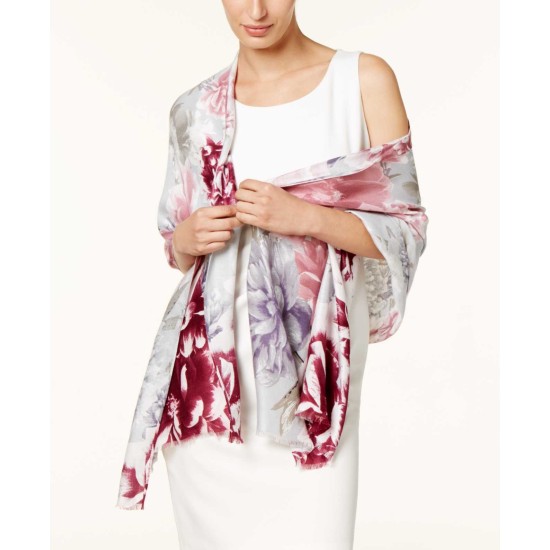 Women's Painted Dusk Floral Wrap & Scarves, Gray