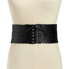 INC International Concepts Womens Perforated Corset Belt (Black, XS/S)