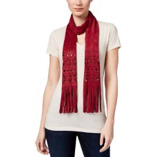 INC International Concepts Women's Perforated Faux Suede Skinny Scarves