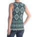  Women’s Petite Zip-Front Printed Tank Top (Scarf Paisley, PXS)