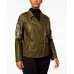  Women's Plus Embroidered Faux-Leather Jacket