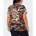  Women’s Plus Size Animal-Print Blouse Pullover Tops T-Shirt