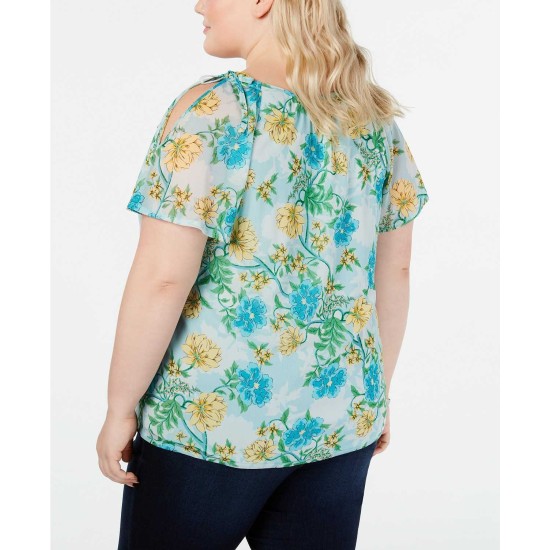  Women’s Plus Size Cold-Shoulder Blouse Shirt Tops