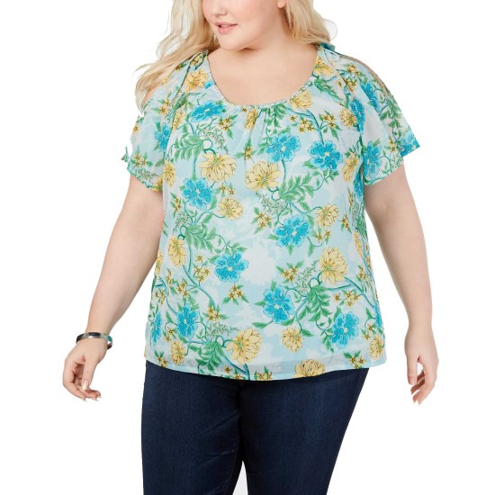  Women’s Plus Size Cold-Shoulder Blouse Shirt Tops