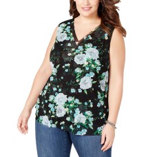 INC International Concepts Womens Plus Size Double-Layer V-Neck Blouse Tops