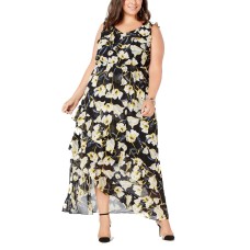 INC International Concepts Women's Plus Size Flutter-Sleeve Maxi Dress