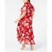  Women's Plus Size Flutter-Sleeve Maxi Dress, Red, 20W