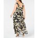  Women's Plus Size Flutter-Sleeve Maxi Dress, Black, 16 W