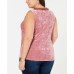  Women’s Plus Size Lace & Velvet Tank Blouse T-Shirt Tops