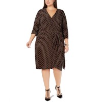 INC International Concepts Women’s Plus Size Printed Faux-Wrap Dresses