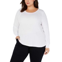 INC International Concepts Women’s Plus Size Ribbed Shirttail Pullover Blouse Tops