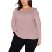  Women’s Plus Size Ribbed Shirttail Pullover Blouse Tops