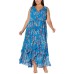  Women's Plus Size Ruffle-Trim Wrap Maxi Dress