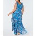  Women's Plus Size Ruffle-Trim Wrap Maxi Dress